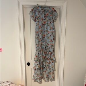MAJORELLE Floral Maxi Dress - Blue and Pink